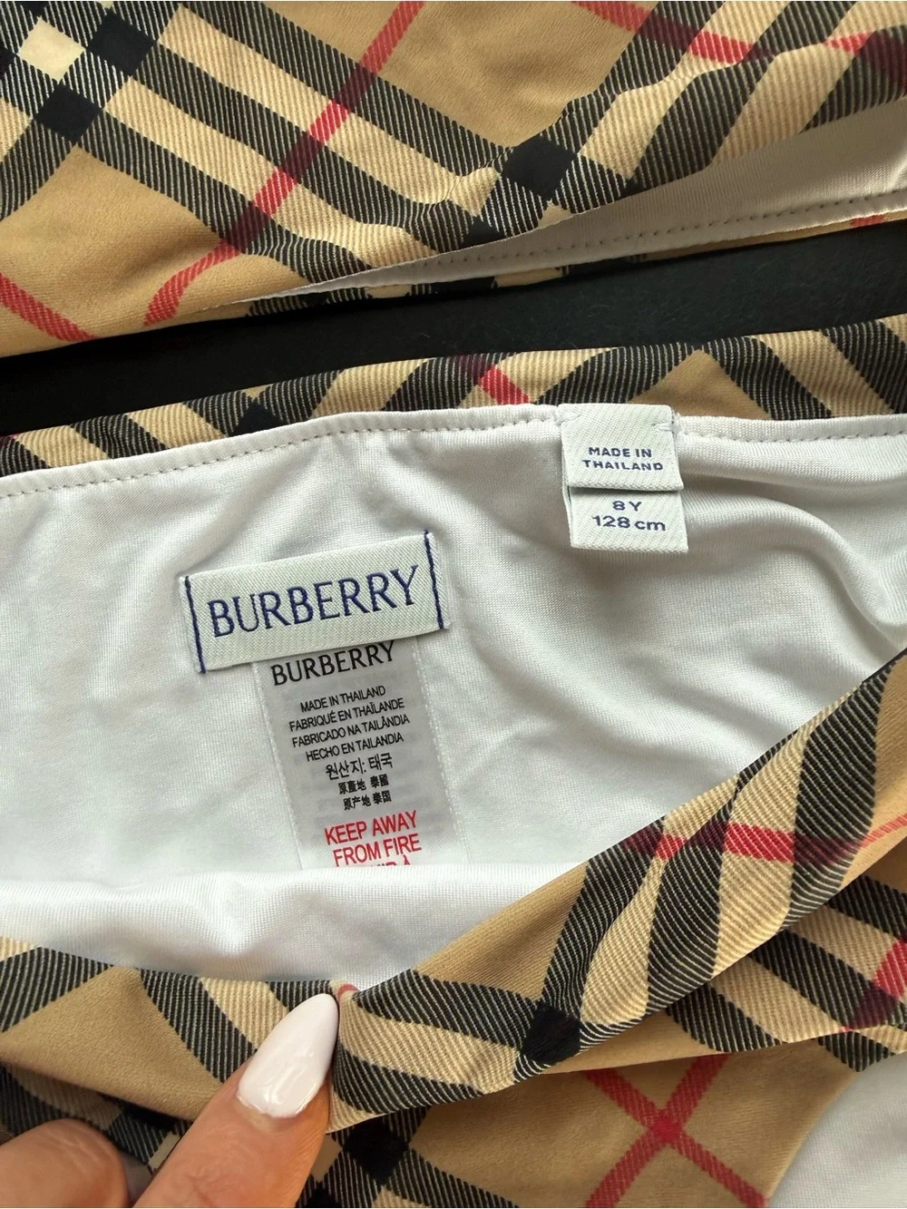 Burberry Tan Plaid Girls Two-Piece Bikini